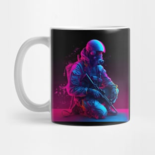 Neon Colorful Soldier Art Make a Vibrant Statement Mug